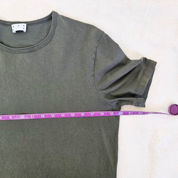 ASKET Men's Short Sleeve The T-Shirt - Olive Green Medium Long (MT) - Picture 6 of 9